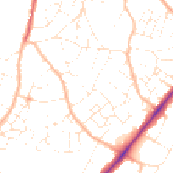 Daytime road noise heatmap for BS36 2RJ