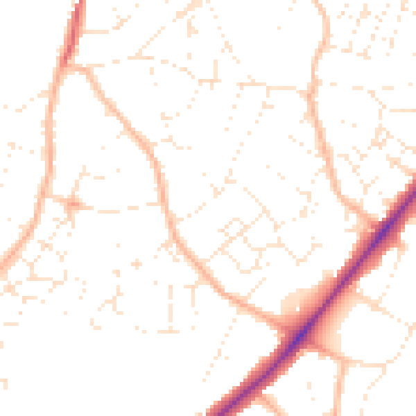 Daytime road noise heatmap for BS36 2RL