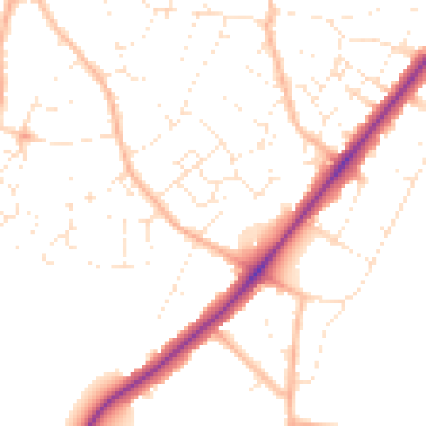 Daytime road noise heatmap for BS36 2RR
