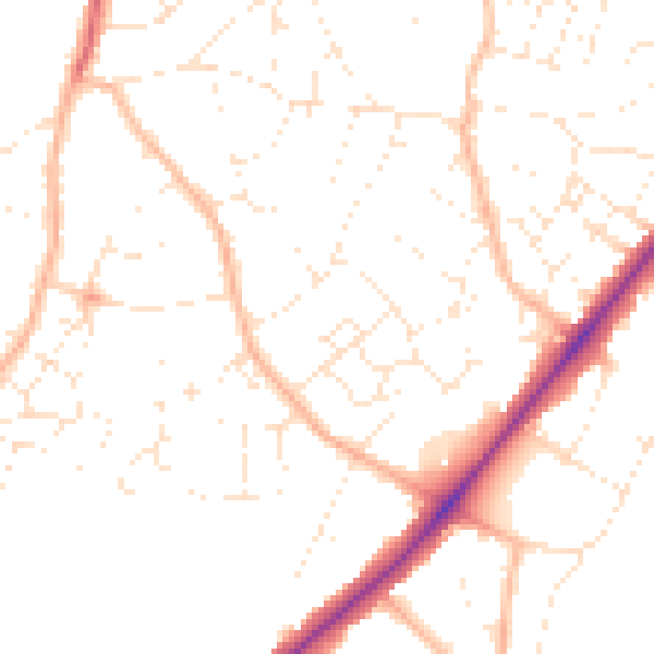 Daytime road noise heatmap for BS36 2RX