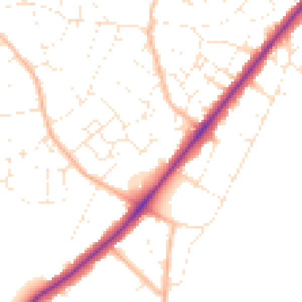 Daytime road noise heatmap for BS36 2SA
