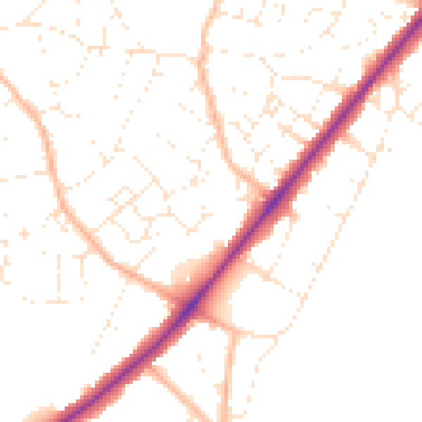 Daytime road noise heatmap for BS36 2SB