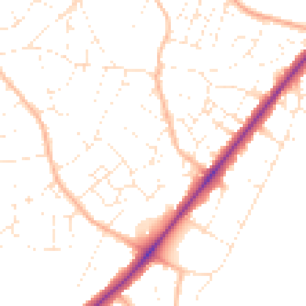 Daytime road noise heatmap for BS36 2SF
