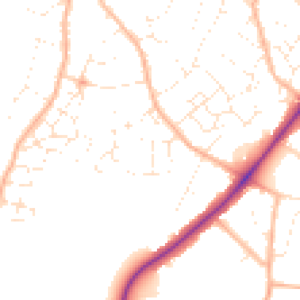 Daytime road noise heatmap for BS36 2SJ