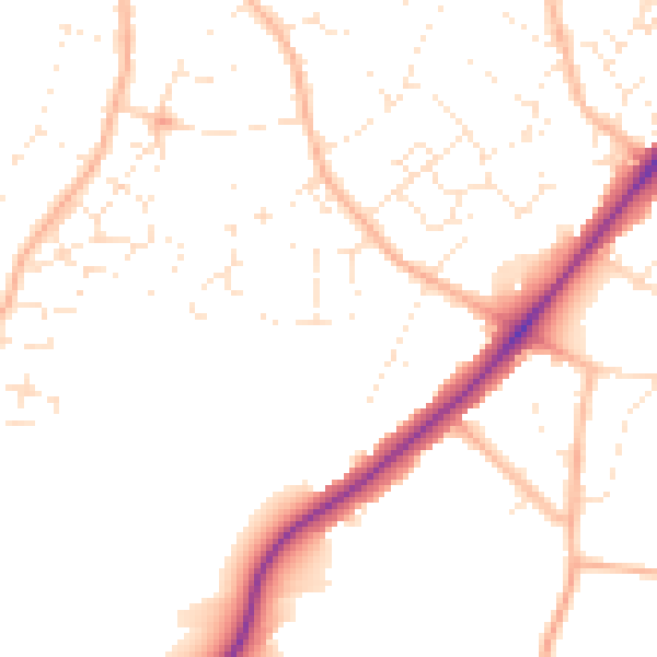 Daytime road noise heatmap for BS36 2SL