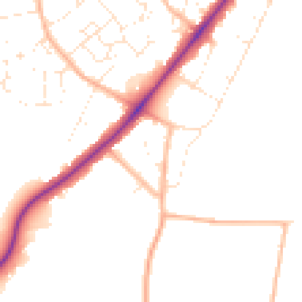 Daytime road noise heatmap for BS36 2TQ