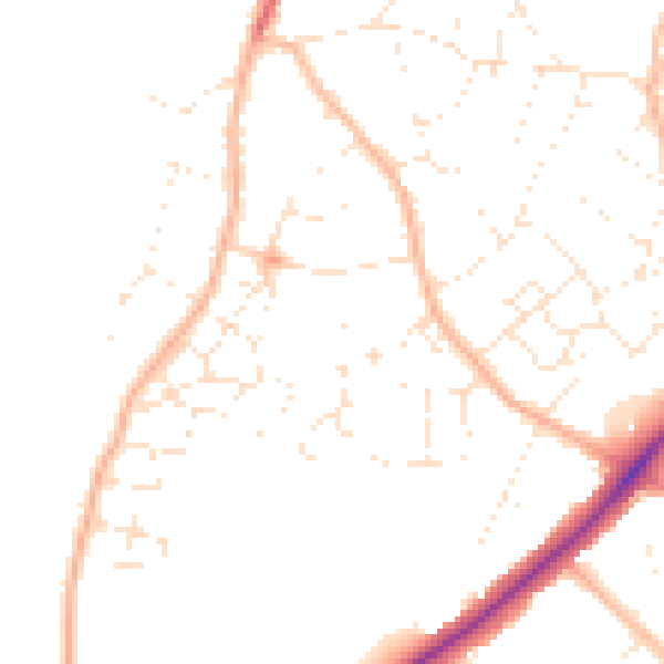 Daytime road noise heatmap for BS36 2TU