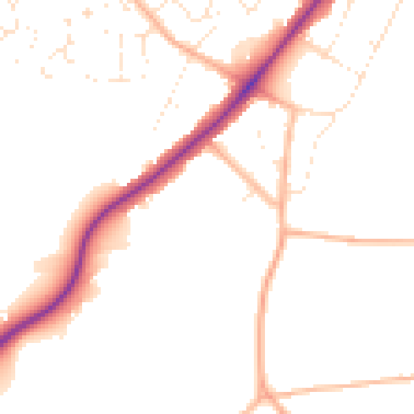 Daytime road noise heatmap for BS36 2TW
