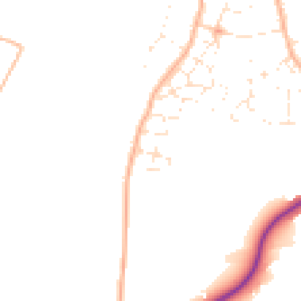 Daytime road noise heatmap for BS36 2UE