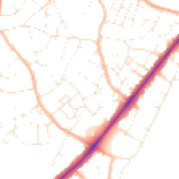Daytime road noise heatmap for BS36 2WE