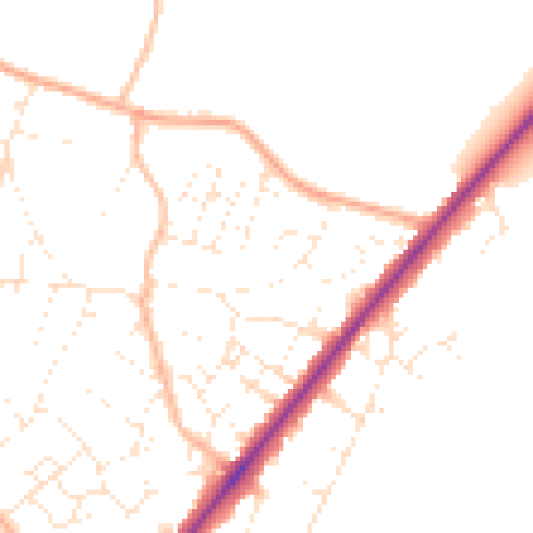 Daytime road noise heatmap for BS36 2XB