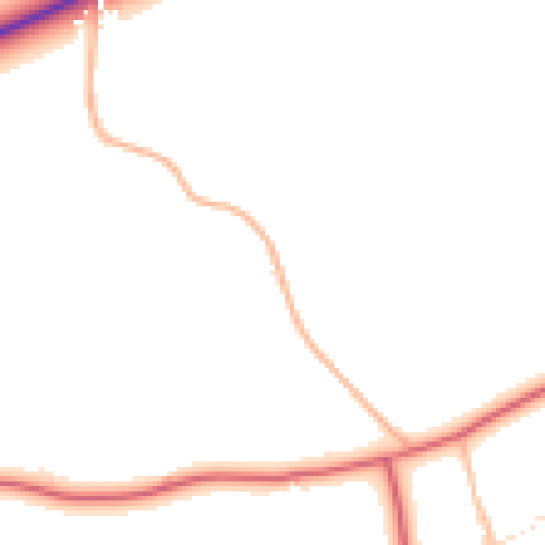 Daytime road noise heatmap for BS40 5DF