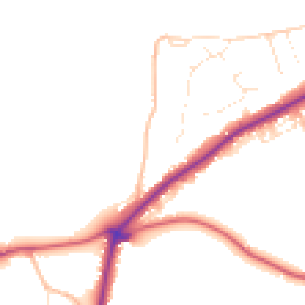 Daytime road noise heatmap for BS40 5ED