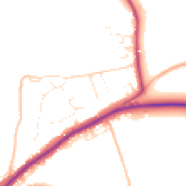 Daytime road noise heatmap for BS40 5HA