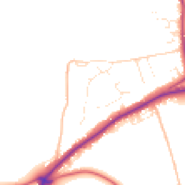 Daytime road noise heatmap for BS40 5HD