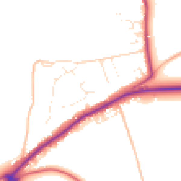 Daytime road noise heatmap for BS40 5HE