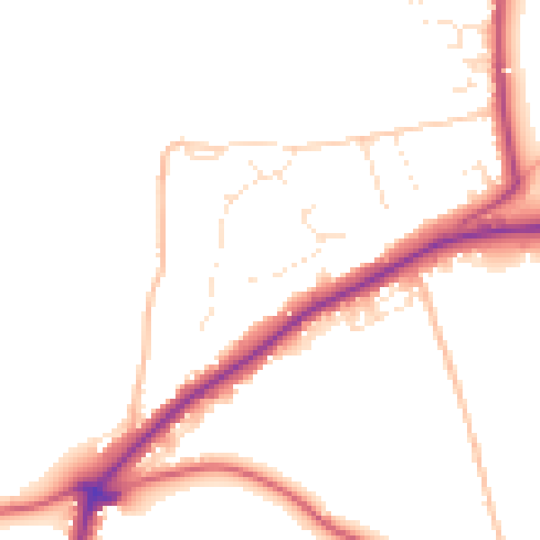 Daytime road noise heatmap for BS40 5HG