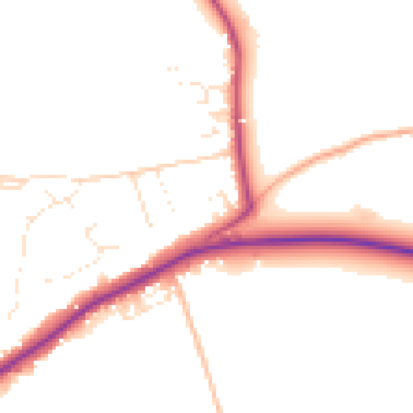 Daytime road noise heatmap for BS40 5JD