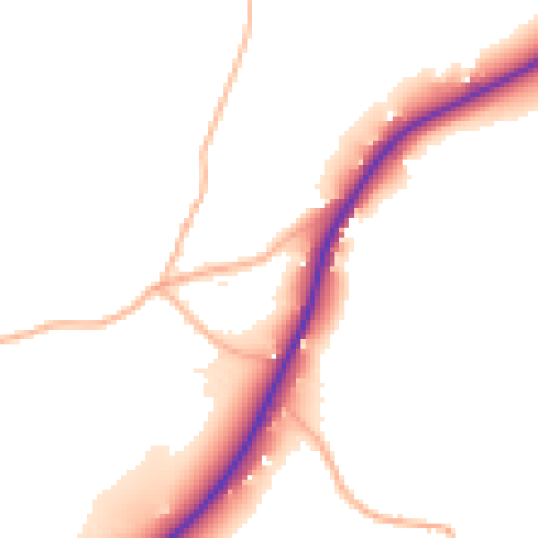 Daytime road noise heatmap for BS40 5SQ