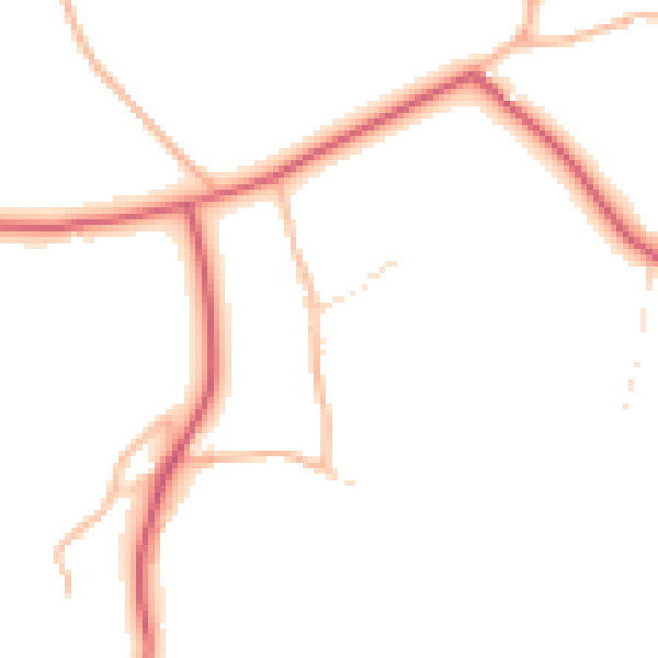 Daytime road noise heatmap for BS40 7AD