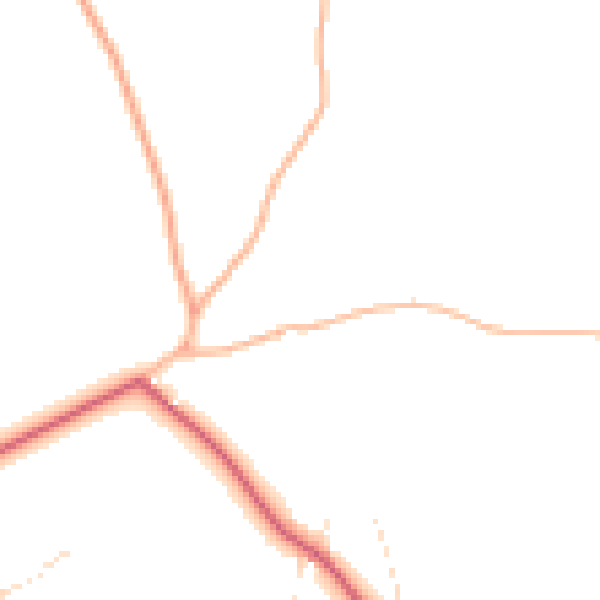 Daytime road noise heatmap for BS40 7AF