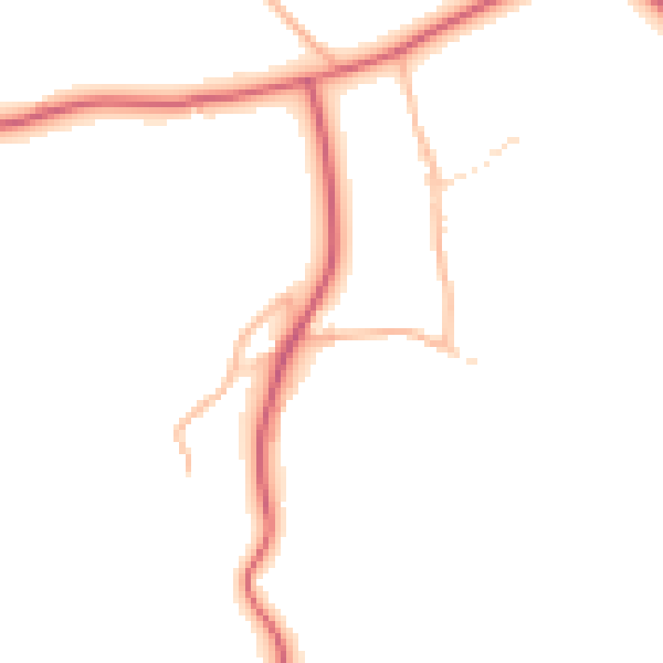 Daytime road noise heatmap for BS40 7AS