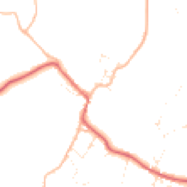 Daytime road noise heatmap for BS40 7RL