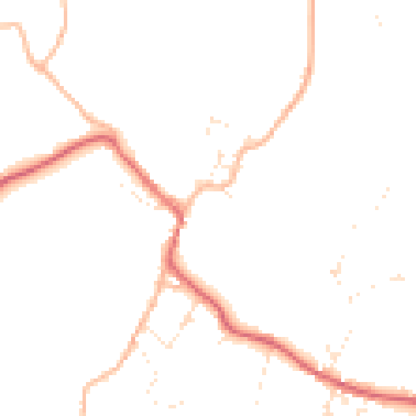 Daytime road noise heatmap for BS40 7RN