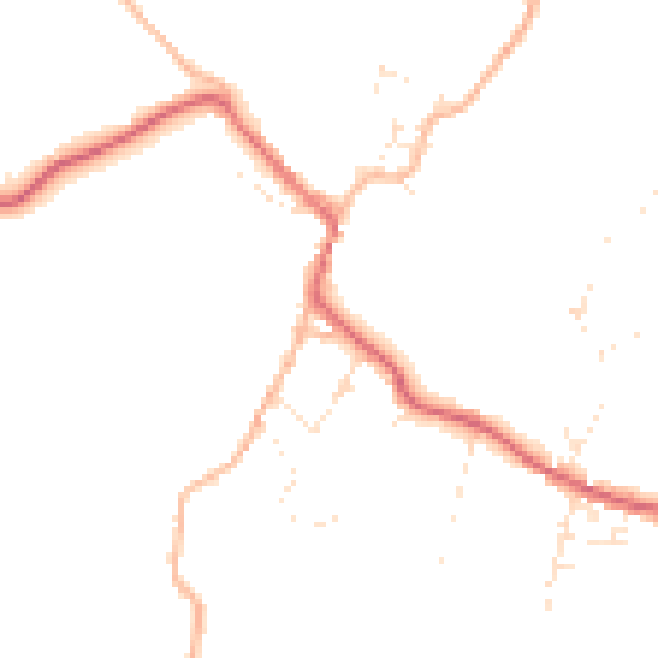 Daytime road noise heatmap for BS40 7UD