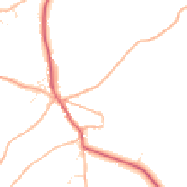 Daytime road noise heatmap for BS40 8AN