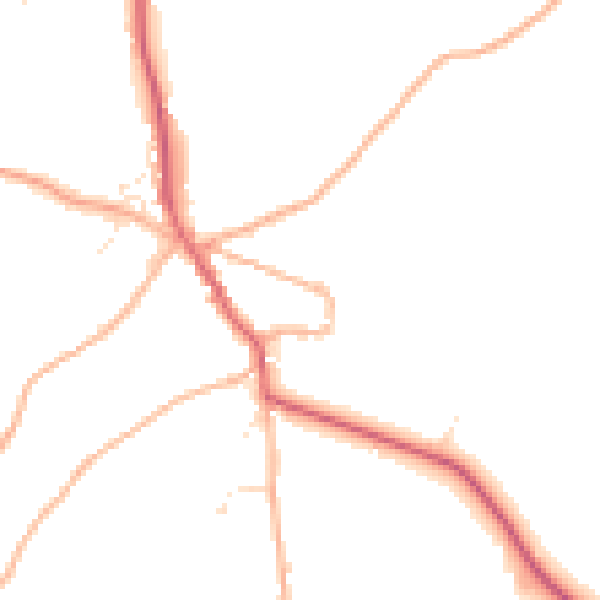 Daytime road noise heatmap for BS40 8EE
