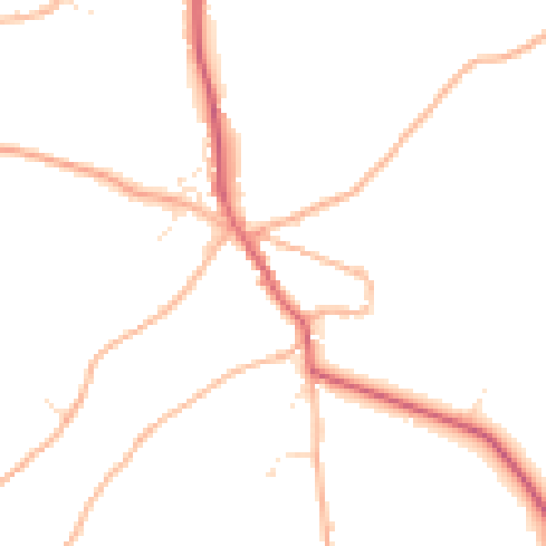 Daytime road noise heatmap for BS40 8EH