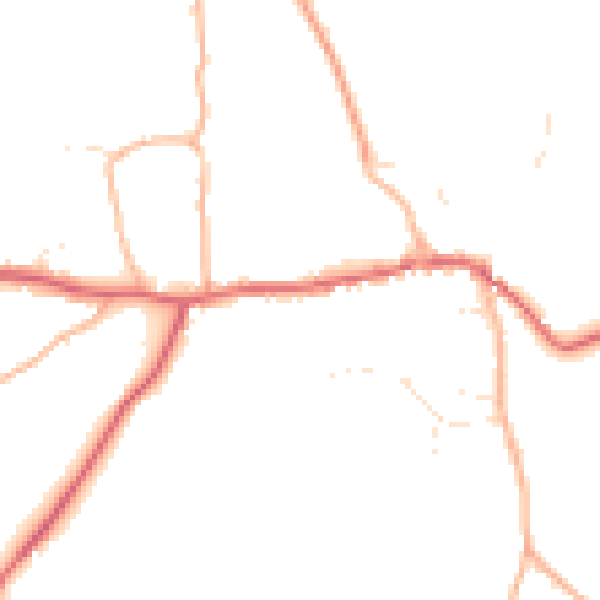 Daytime road noise heatmap for BS40 8PW