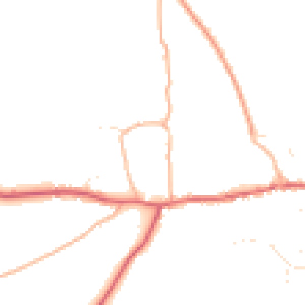 Daytime road noise heatmap for BS40 8QD