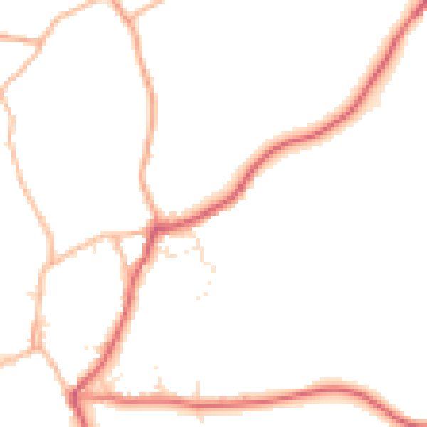 Daytime road noise heatmap for BS40 8UE