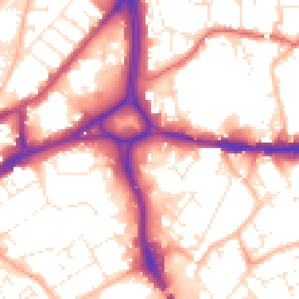 Daytime road noise heatmap for BS5 0DE