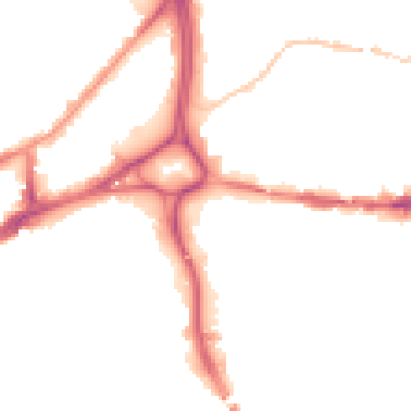 Night-time road noise heatmap for BS5 0DF