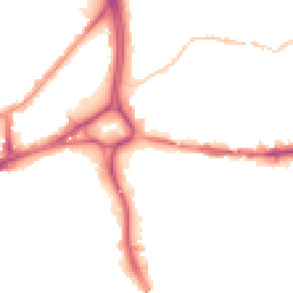 Night-time road noise heatmap for BS5 0DQ