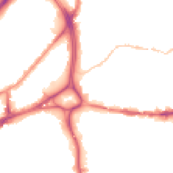 Night-time road noise heatmap for BS5 0DS