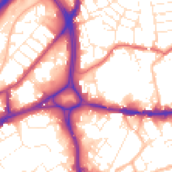 Daytime road noise heatmap for BS5 0DU