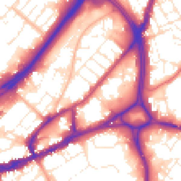 Daytime road noise heatmap for BS5 0RA