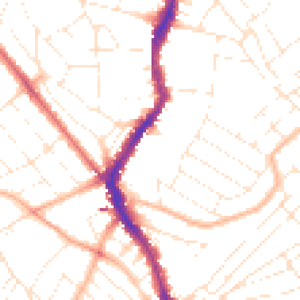 Daytime road noise heatmap for BS6 5AF