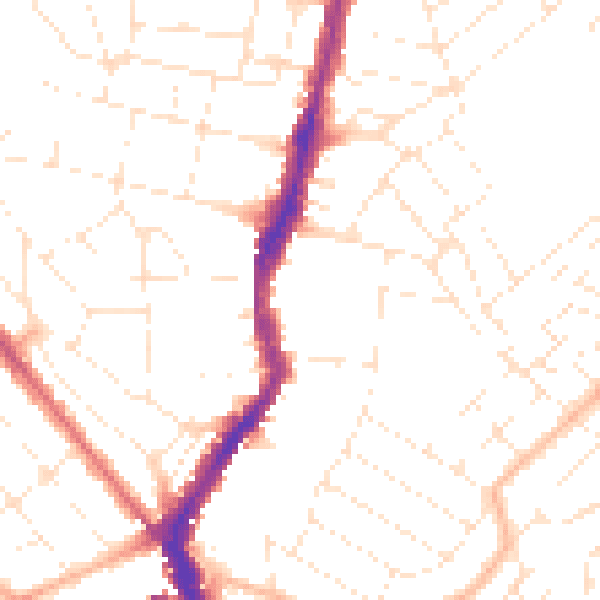 Daytime road noise heatmap for BS6 5AH