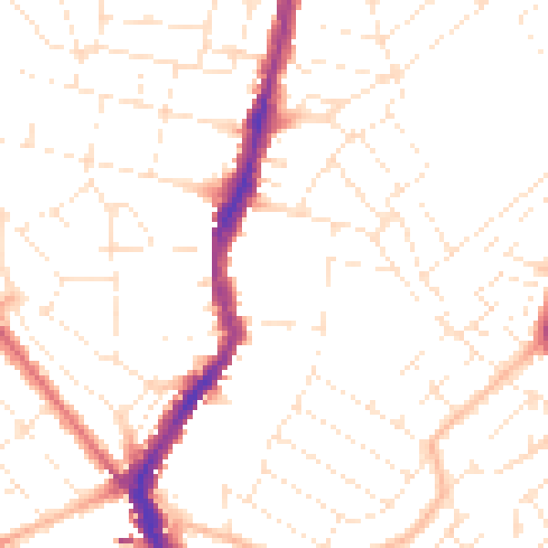 Daytime road noise heatmap for BS6 5AL