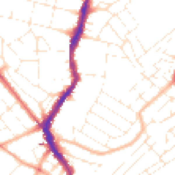 Daytime road noise heatmap for BS6 5AP