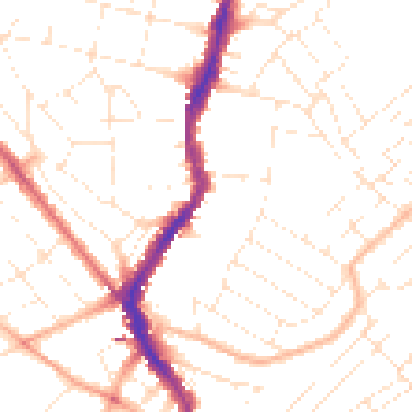 Daytime road noise heatmap for BS6 5AQ
