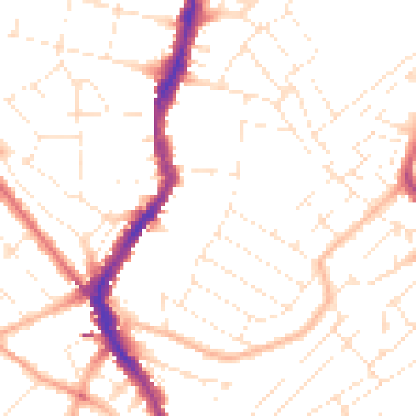Daytime road noise heatmap for BS6 5AT