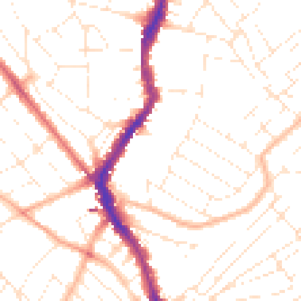Daytime road noise heatmap for BS6 5AW