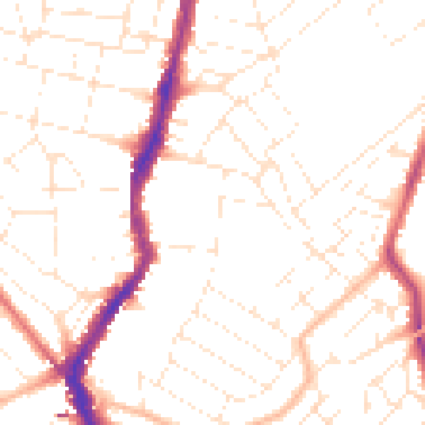 Daytime road noise heatmap for BS6 5AY