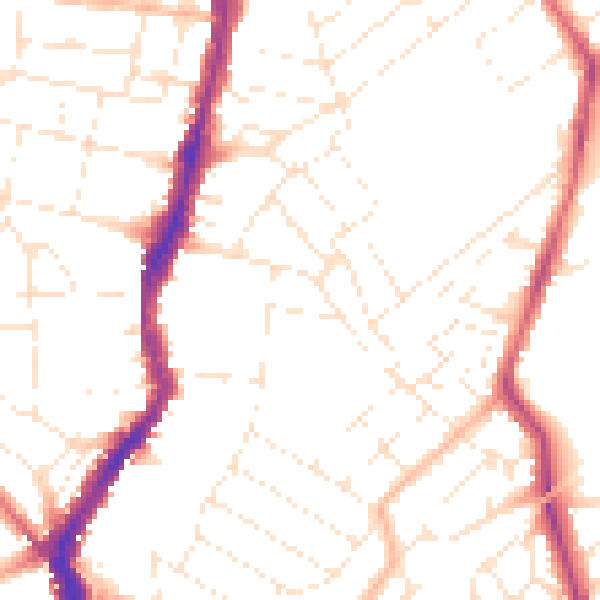 Daytime road noise heatmap for BS6 5AZ